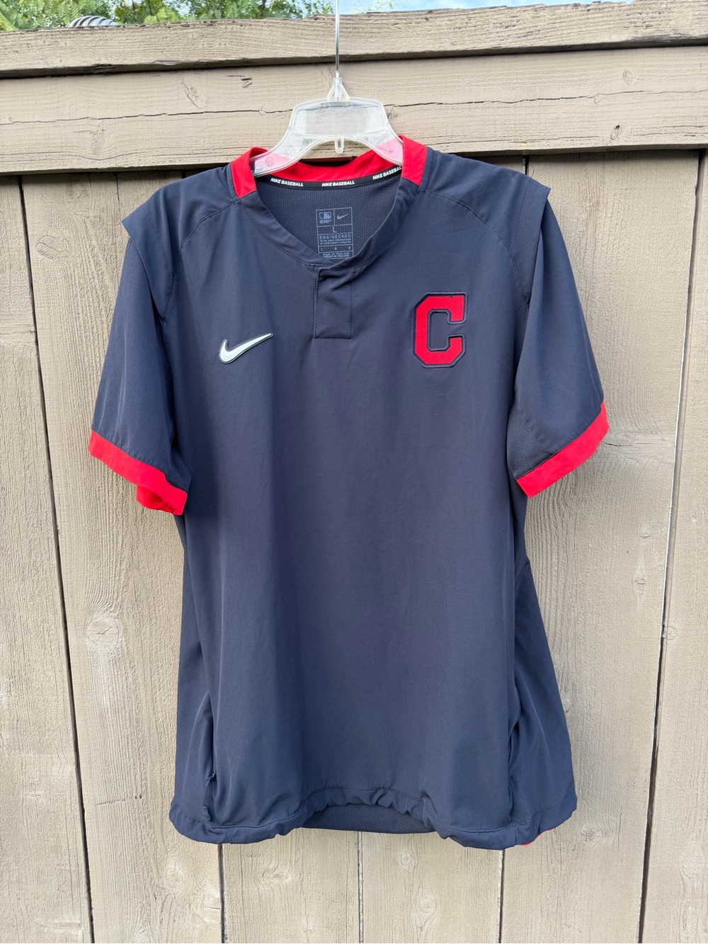 Cleveland Guardians MLB Nike Baseball Authentic Pullover Snap Button Jacket - L